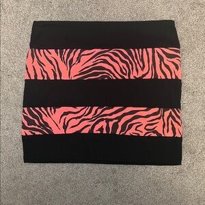 Dots Black and Pink Zebra Mini Skirt